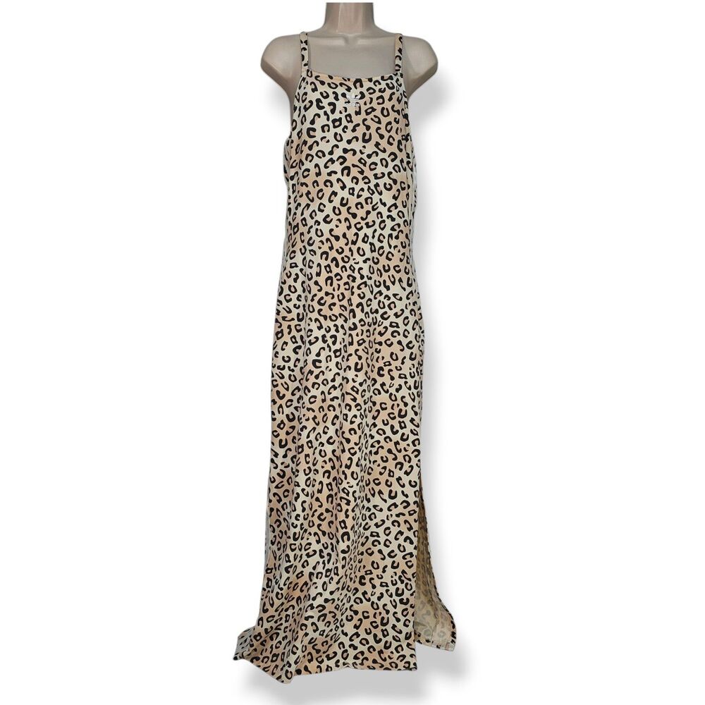 Adidas Originals Leopard Luxe 3-Stripes Maxi Dress XL White IY7066 - Picture 3 of 10